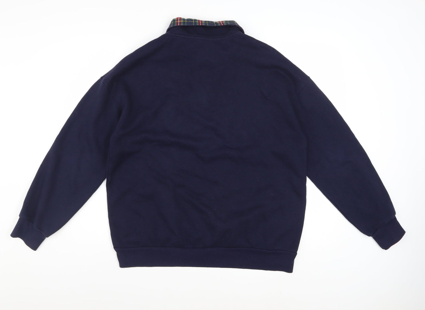 Forever 21 Womens Navy 1/2 Zip Pullover Sweatshirt Size S