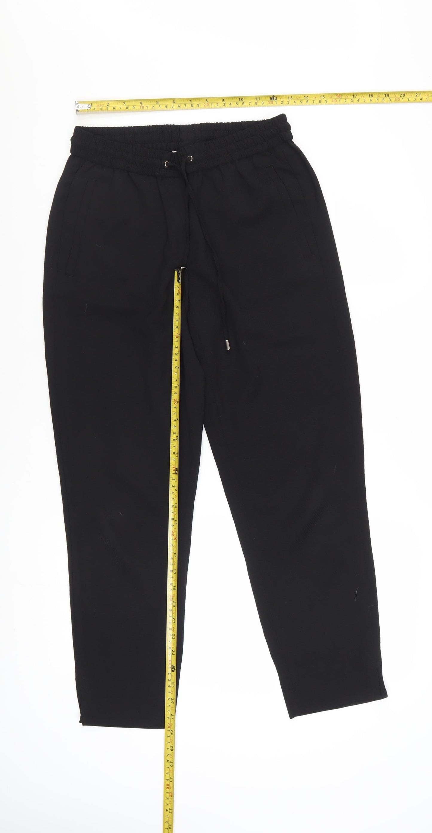 H&M Women’s Black Jogger Trousers Size 8 Elastic Waist Pants
