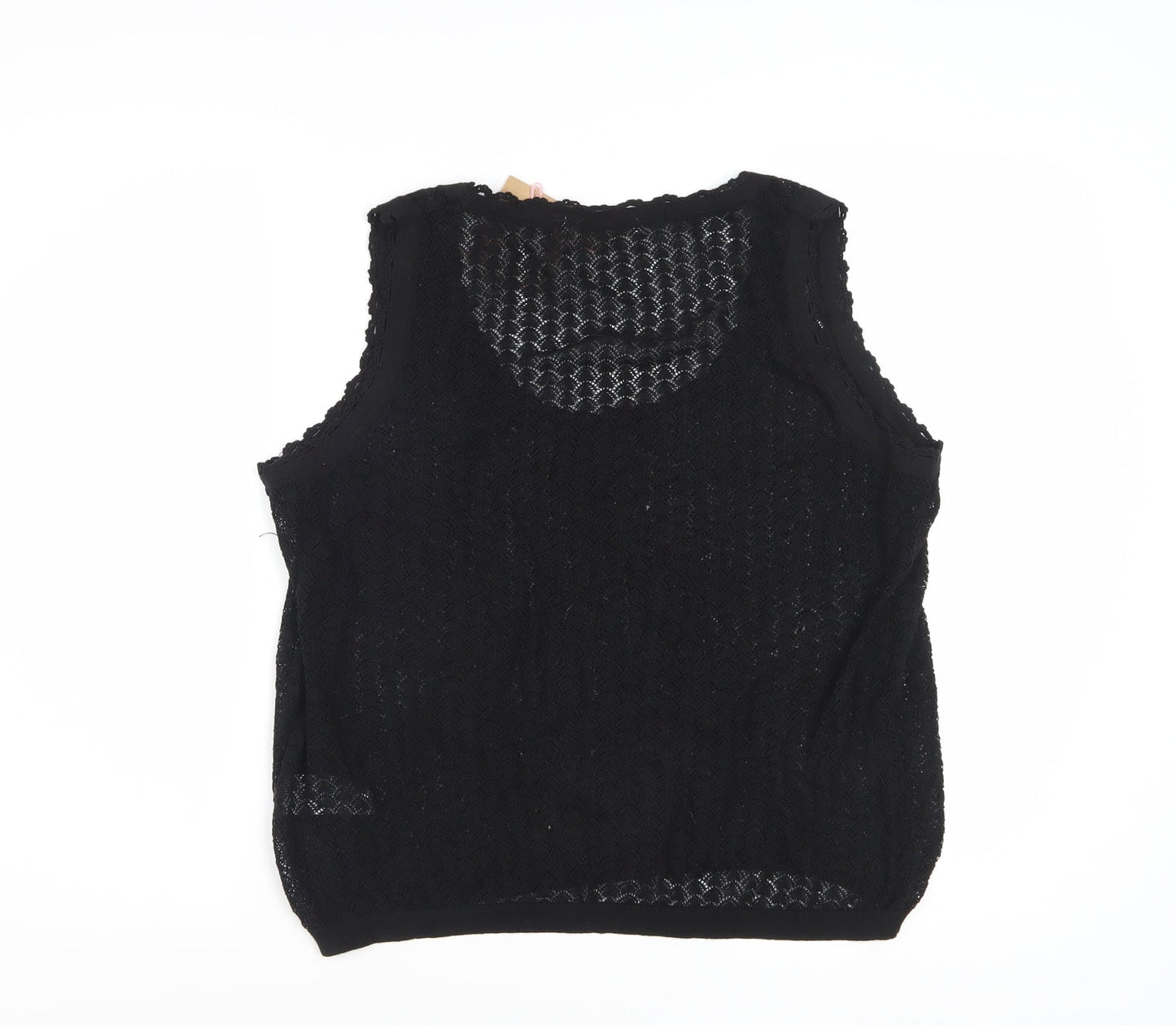 Boden Women's Black Crochet Cotton Sleeveless Tank Top L