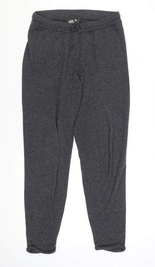 WoolOvers Women Grey Wool Cashmere Jogger Trousers Small