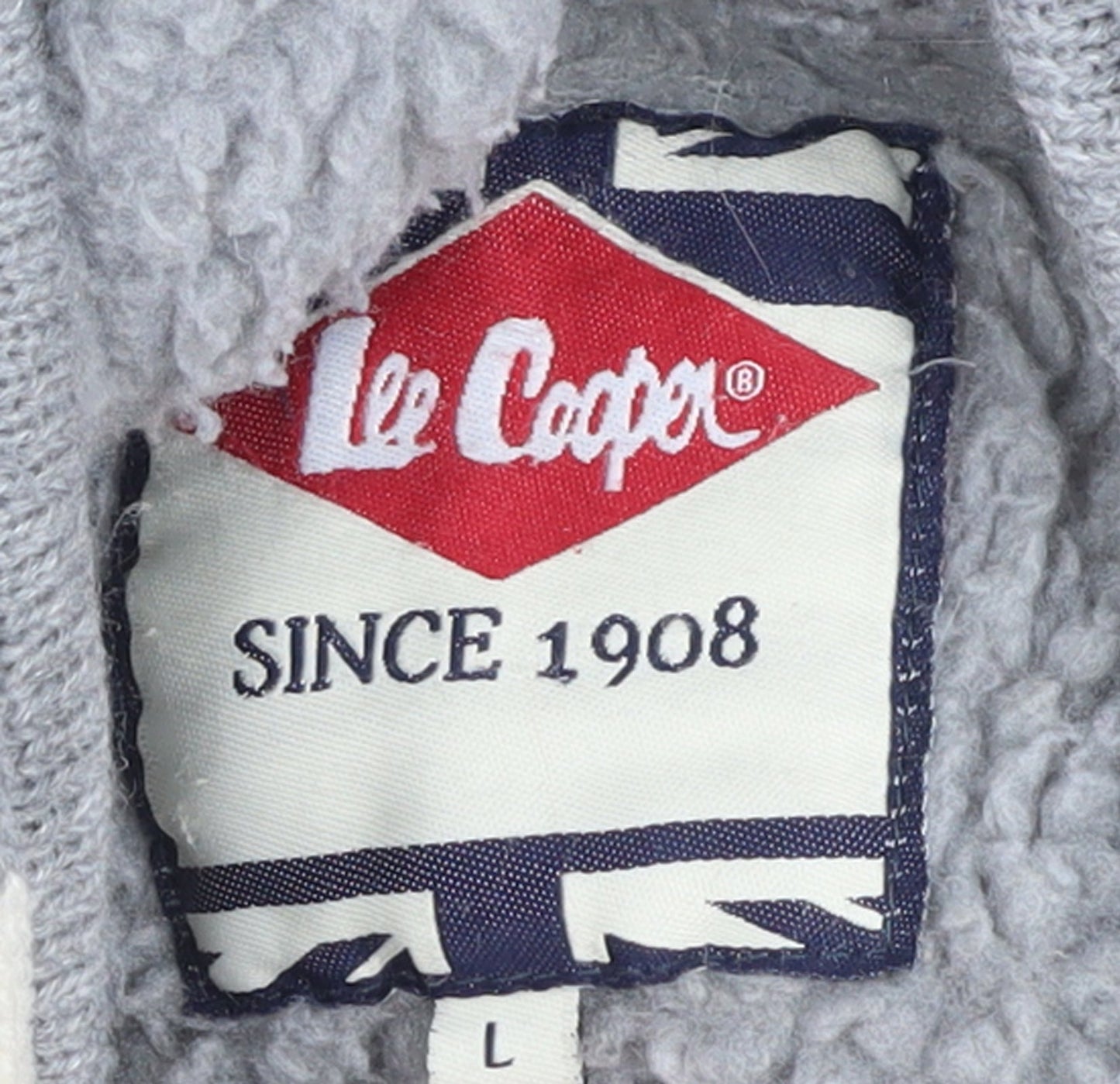 Lee Cooper Men's Grey Striped Full Zip Hooded Jumper L