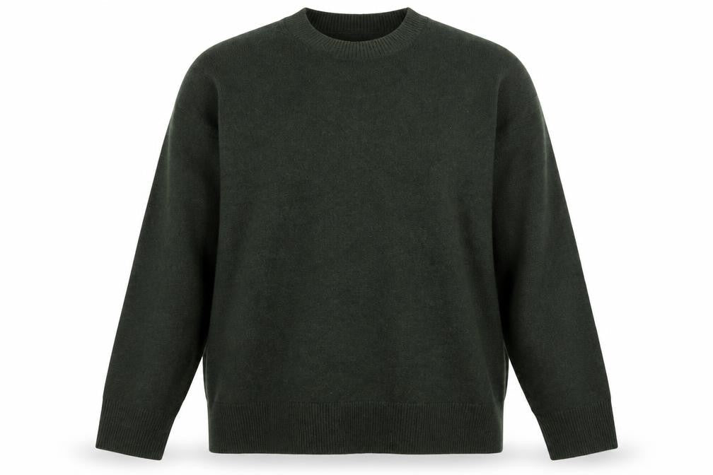 Marks and Spencer Women's Green Wool Blend XL Crew Neck Jumper