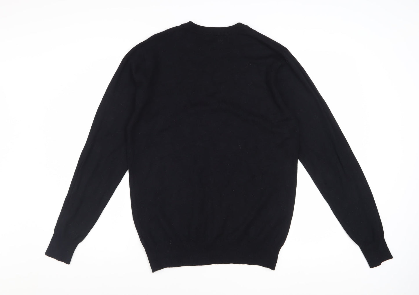 Christiano Baldinucci Men's Black Wool Blend Medium Crew Neck Jumper
