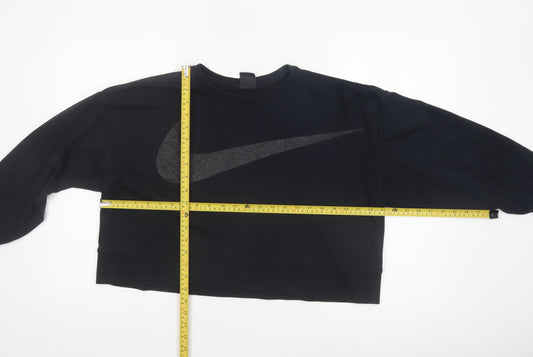 Nike Womens Black Dri-Fit Crew Neck Pullover Sweatshirt M