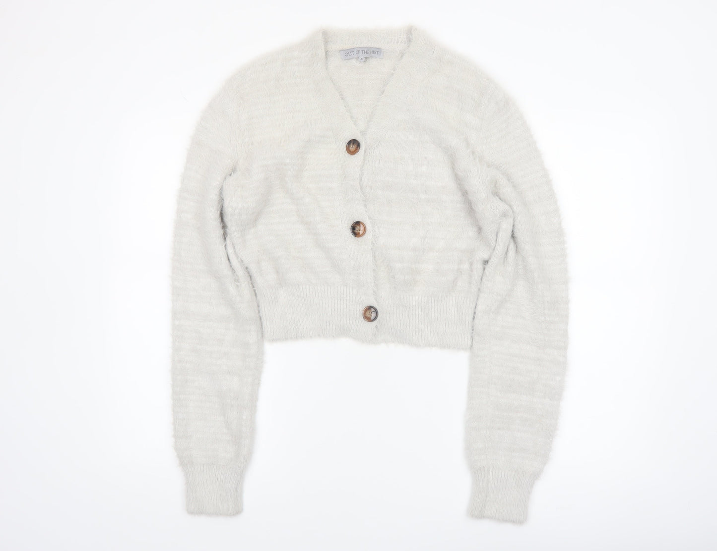 Out of the Mist Women’s Ivory Long Sleeve V-Neck Knit Cardigan XS