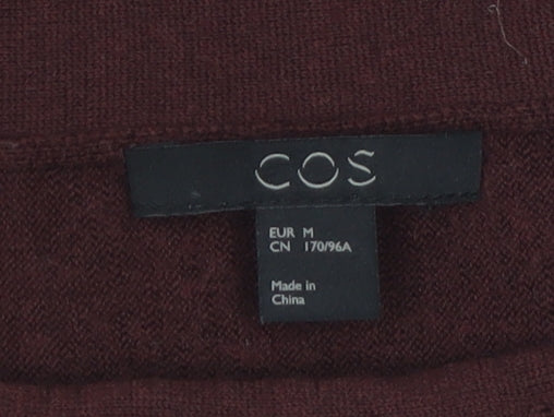 COS Women Brown Wool Roll Neck Long Sleeve Tunic Jumper Size 12