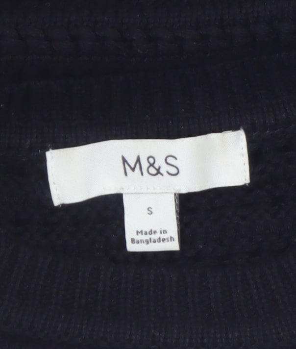 Marks and Spencer Women's Black Short Sleeve Knit Jumper Size S