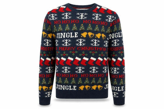 Red Herring Men's Blue Christmas Fair Isle Knit Jumper XL