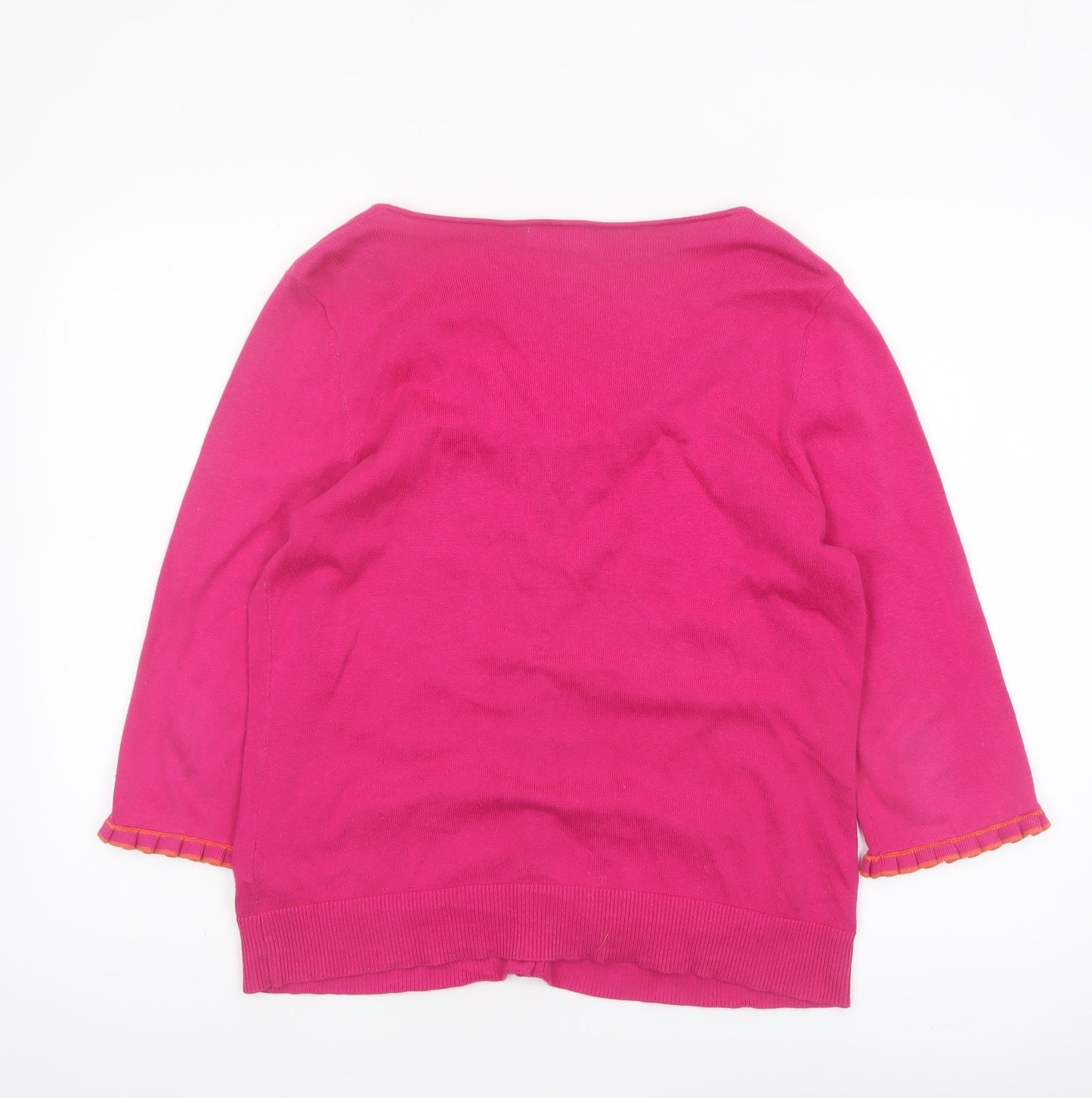Marks and Spencer Per Una Women’s Pink Cotton Bow Cardigan Size 16
