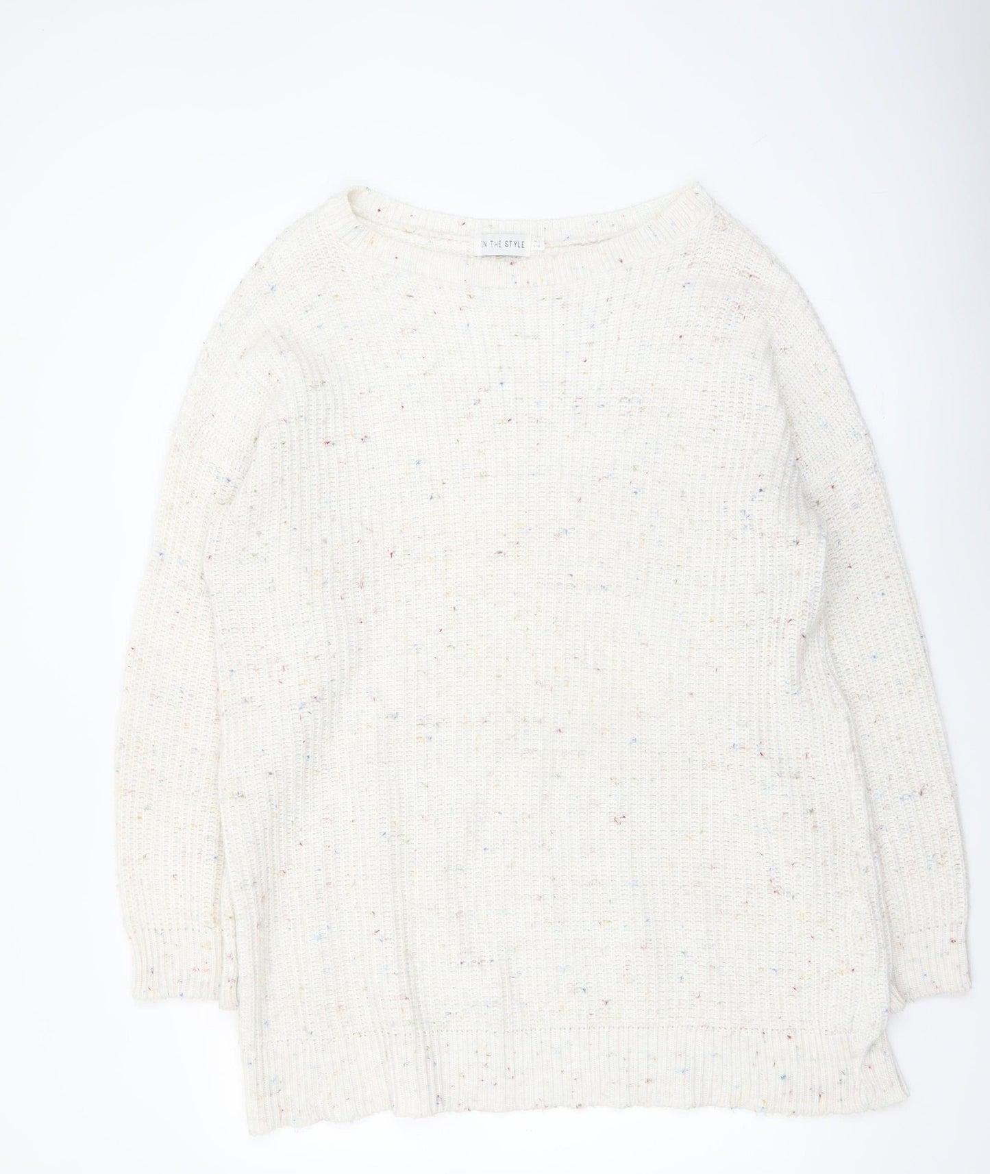 In The Style Women's Ivory Chunky Knit Pullover Jumper Size S