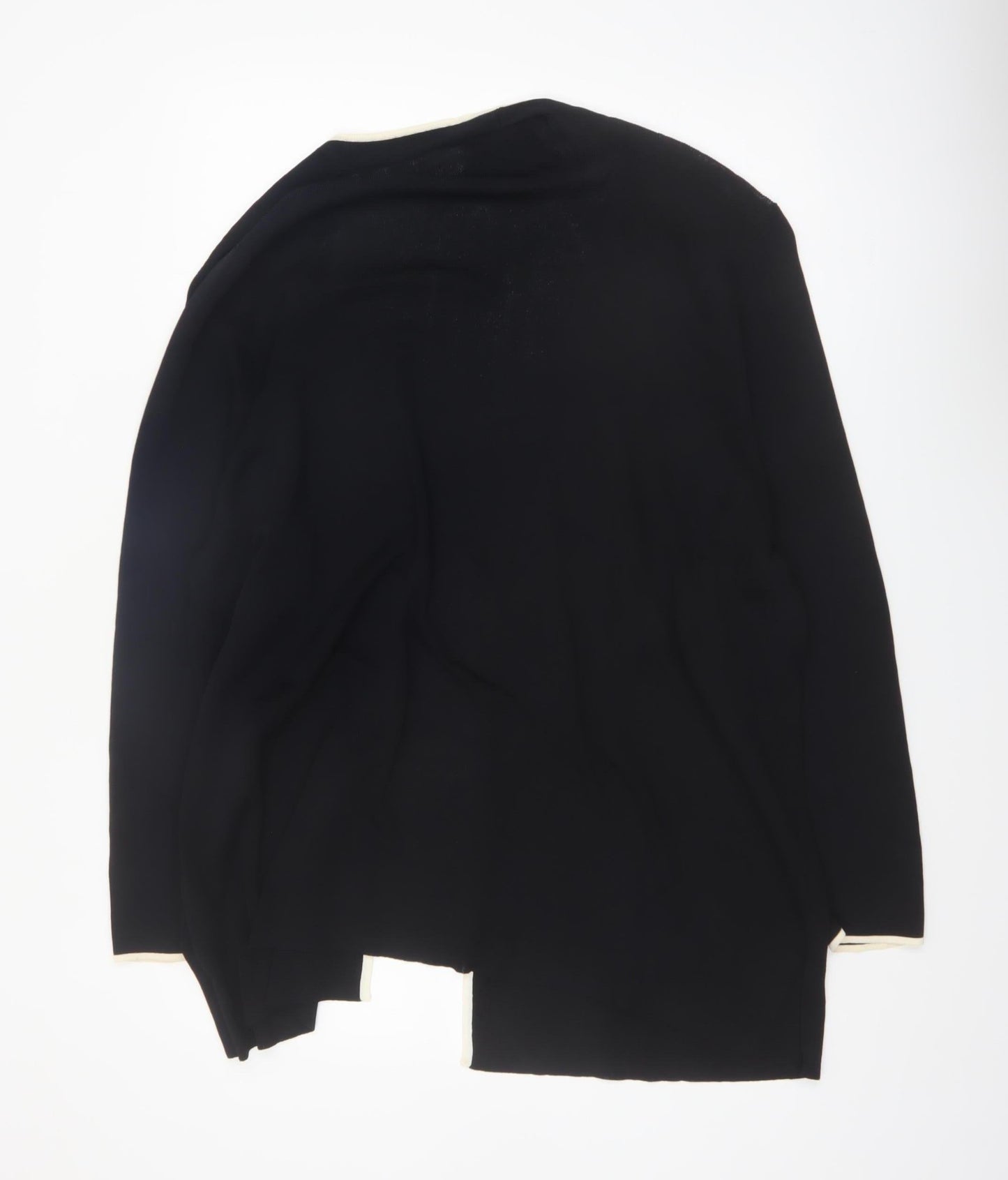 Dialogue Women's Black 2XL Open Knit Long Sleeve Cardigan