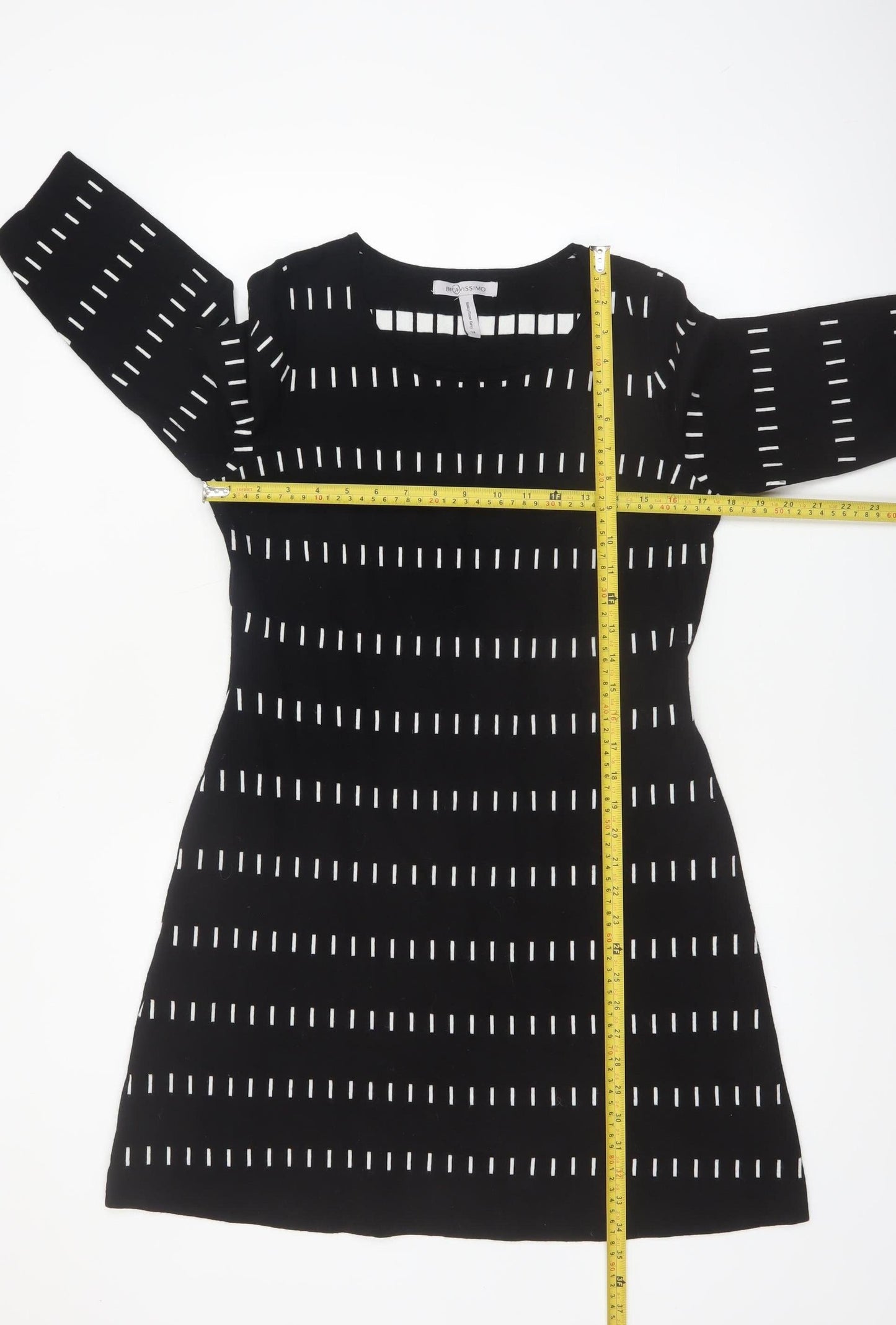 Bravissimo Women’s Black White Shift Dress Size 14 Viscose Stretch