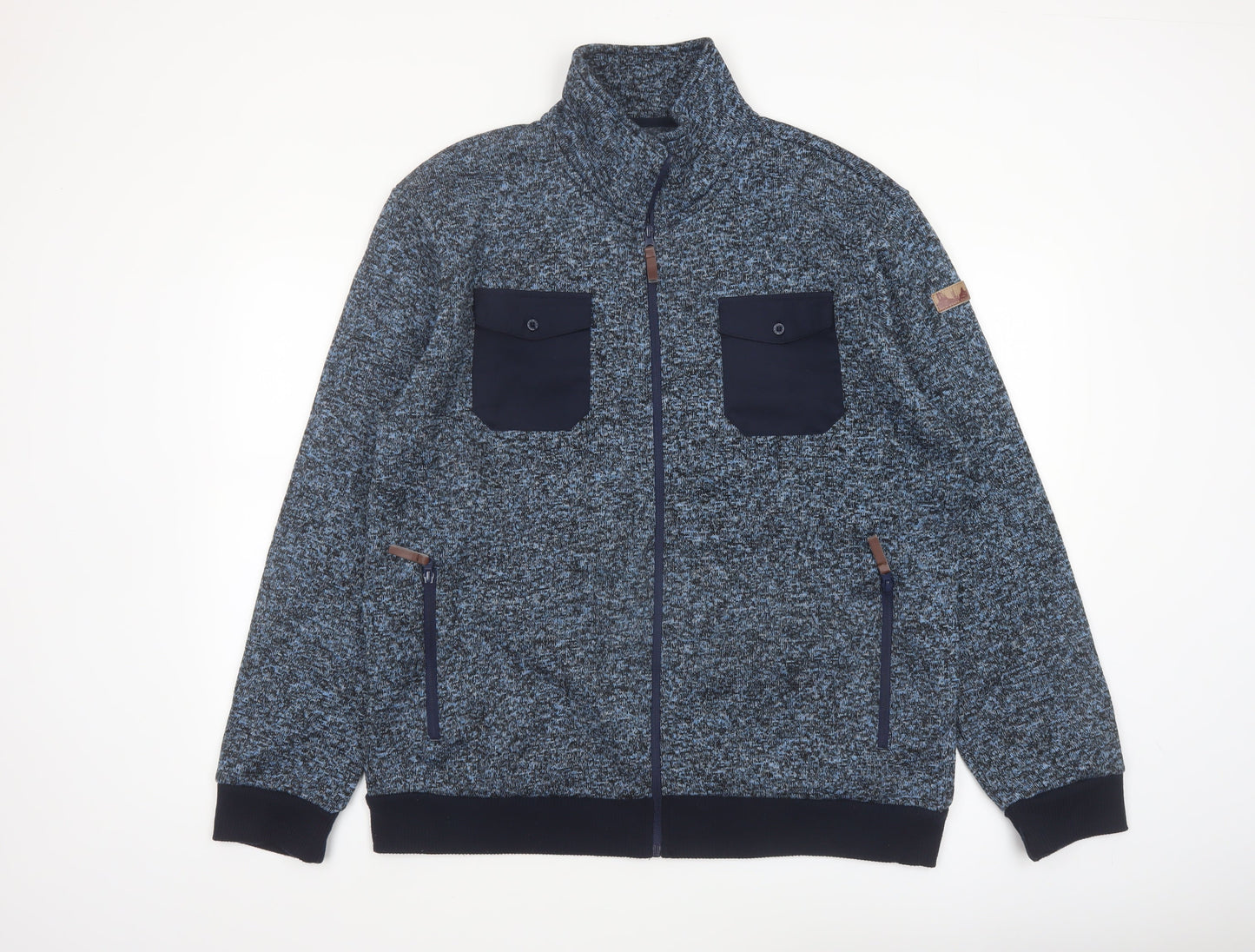 Atlas For Men Blue Fleece Full Zip Jacket Mens L Outdoor Casual