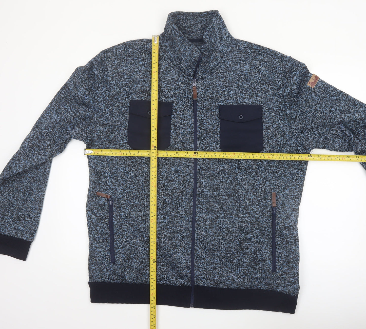 Atlas For Men Blue Fleece Full Zip Jacket Mens L Outdoor Casual