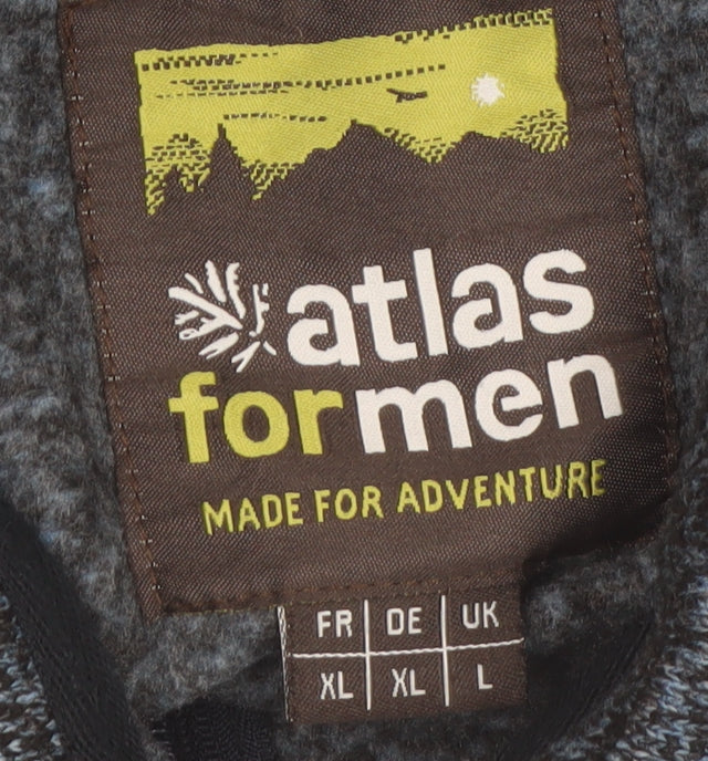 Atlas For Men Blue Fleece Full Zip Jacket Mens L Outdoor Casual