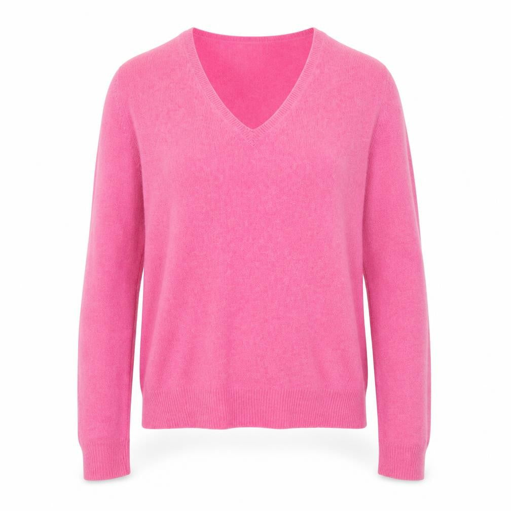 Etam Women’s Pink 100% Cashmere V-Neck Jumper L