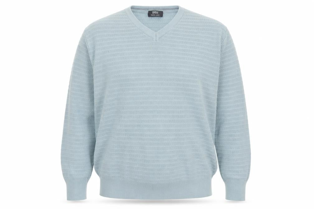 Marks and Spencer Mens Blue V-Neck Pullover Jumper Size L