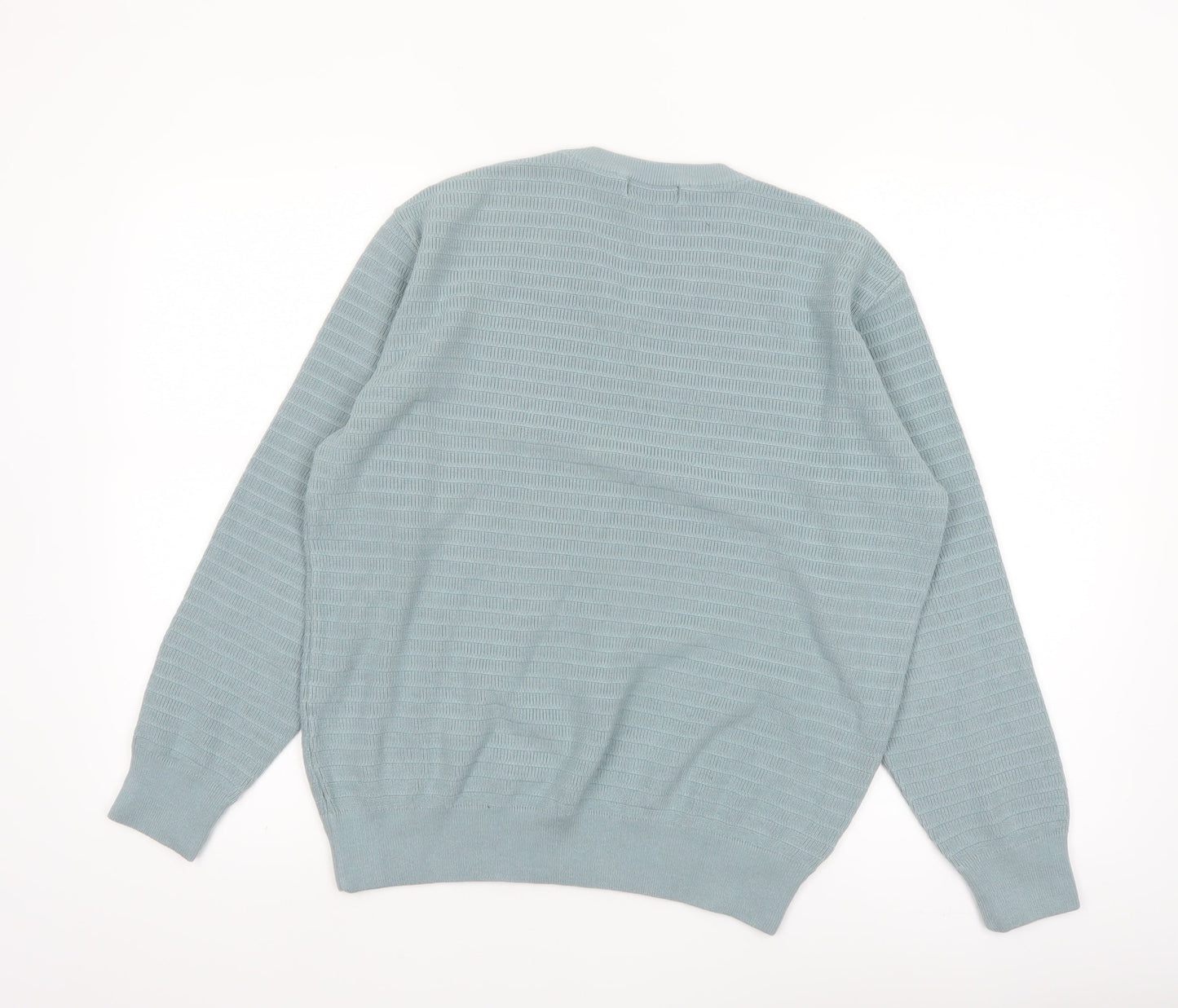 Marks and Spencer Mens Blue V-Neck Pullover Jumper Size L