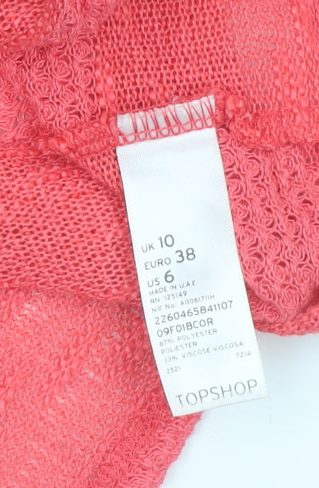 Topshop Women’s Pink Knit Sleeveless Tank Top Size 10