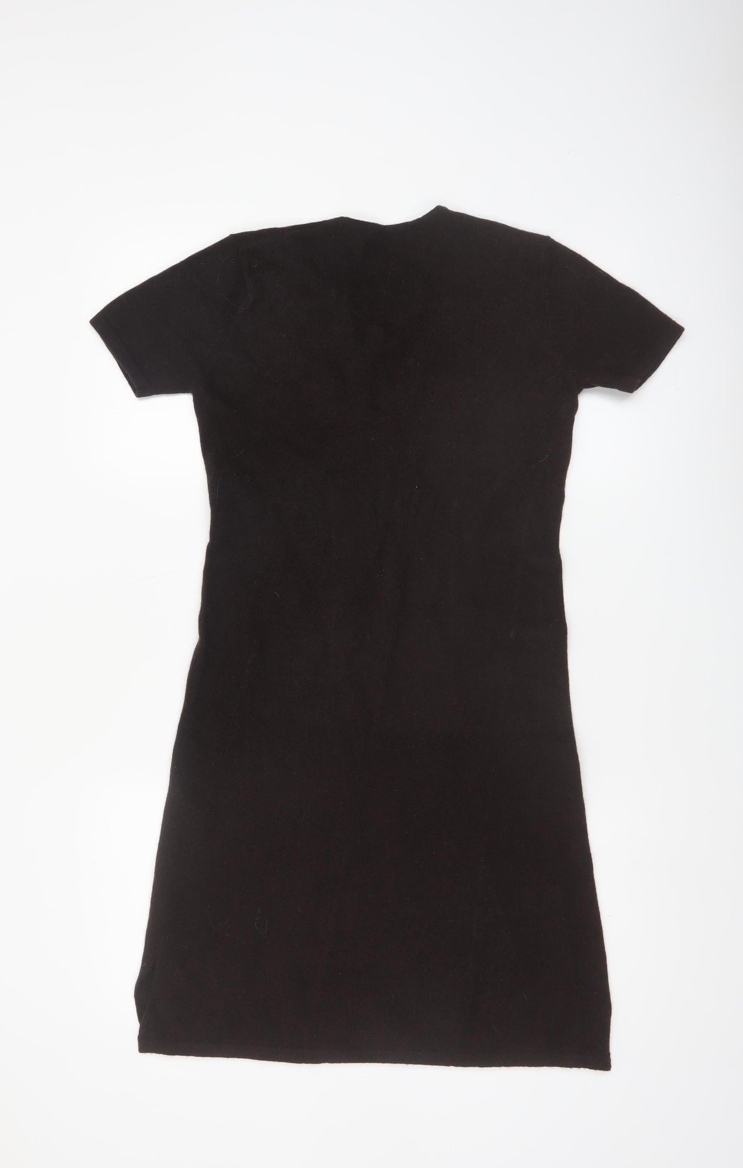 Laura Ashley Women’s Black Wool V-Neck Knee Length Bodycon Dress M