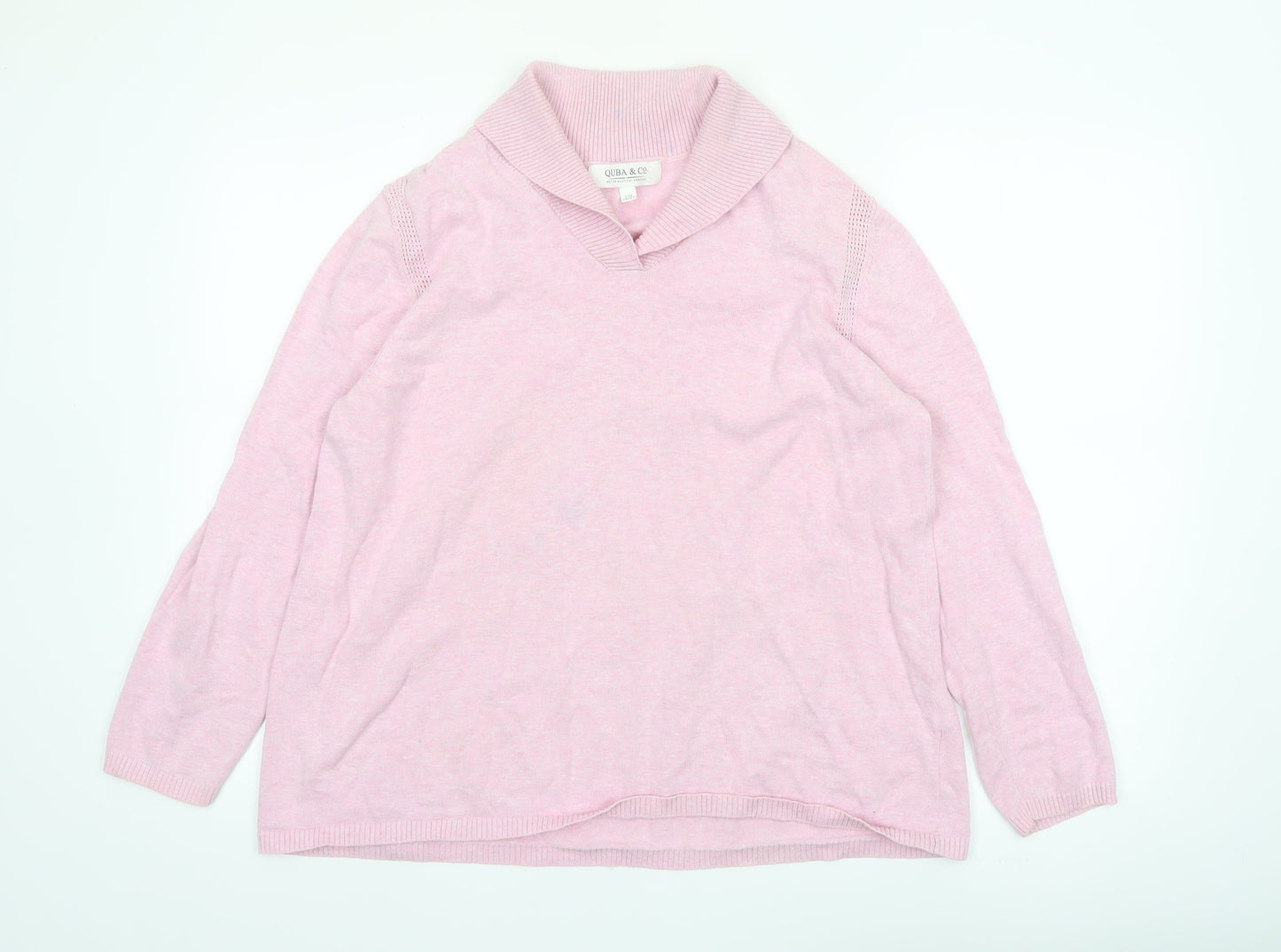 Quba & Co Women Pink Size 14 Roll Neck Jumper Long Sleeve Cotton Knit