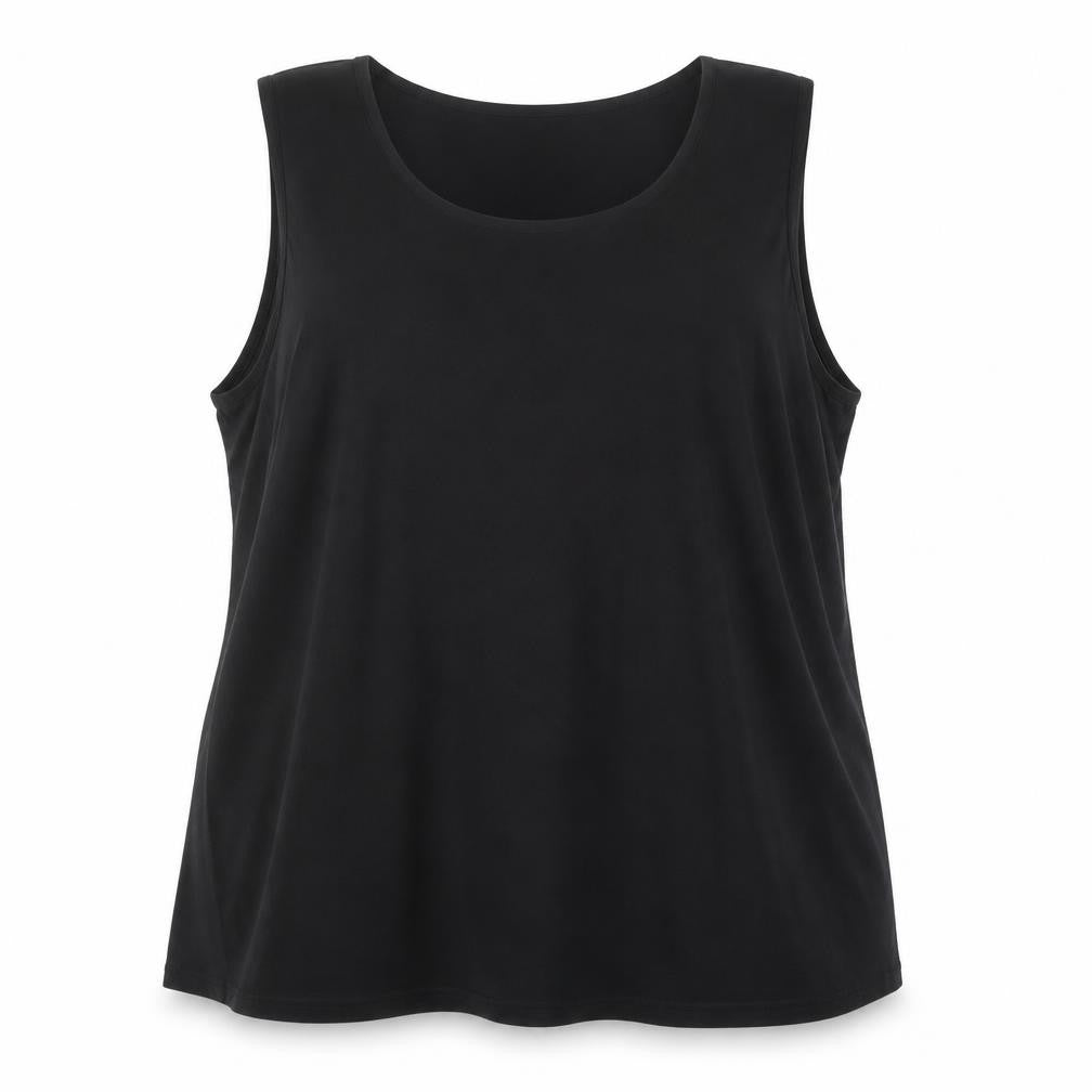 Dialogue Women's Black Plus Size 2X Sleeveless Stretch Tank Top