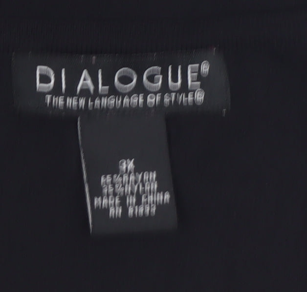 Dialogue Women's Black Plus Size 2X Sleeveless Stretch Tank Top