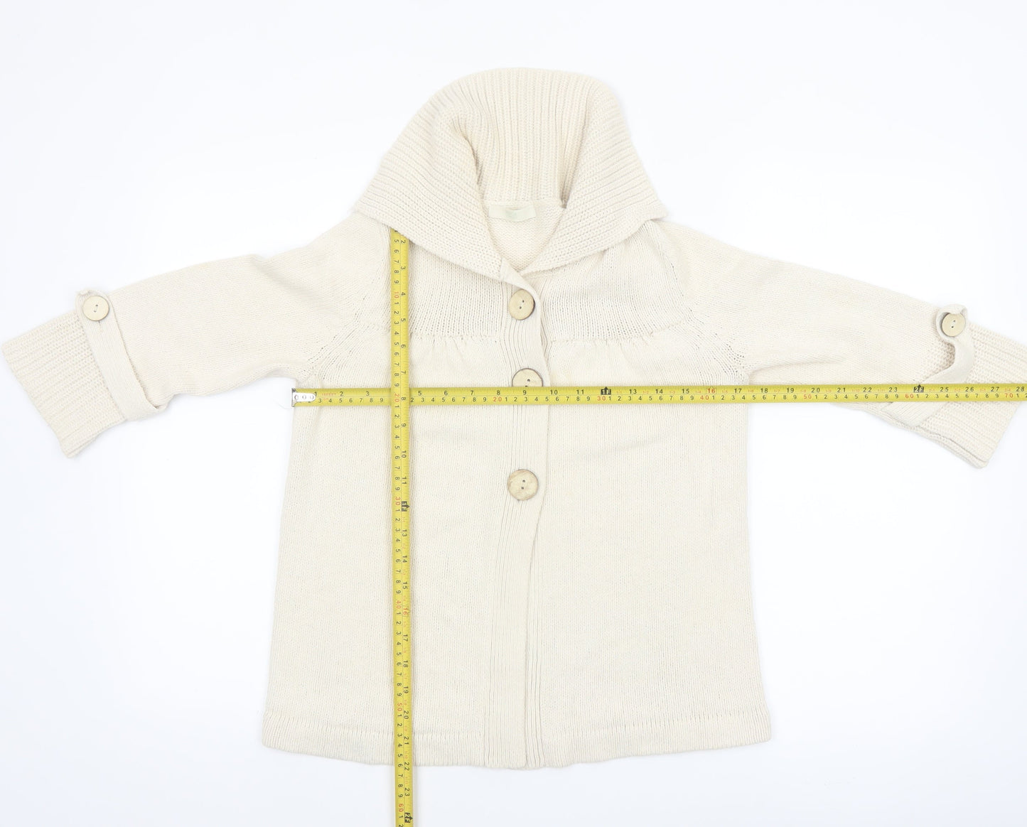 Marks and Spencer Women’s Beige Collared Cardigan UK 12 Knit