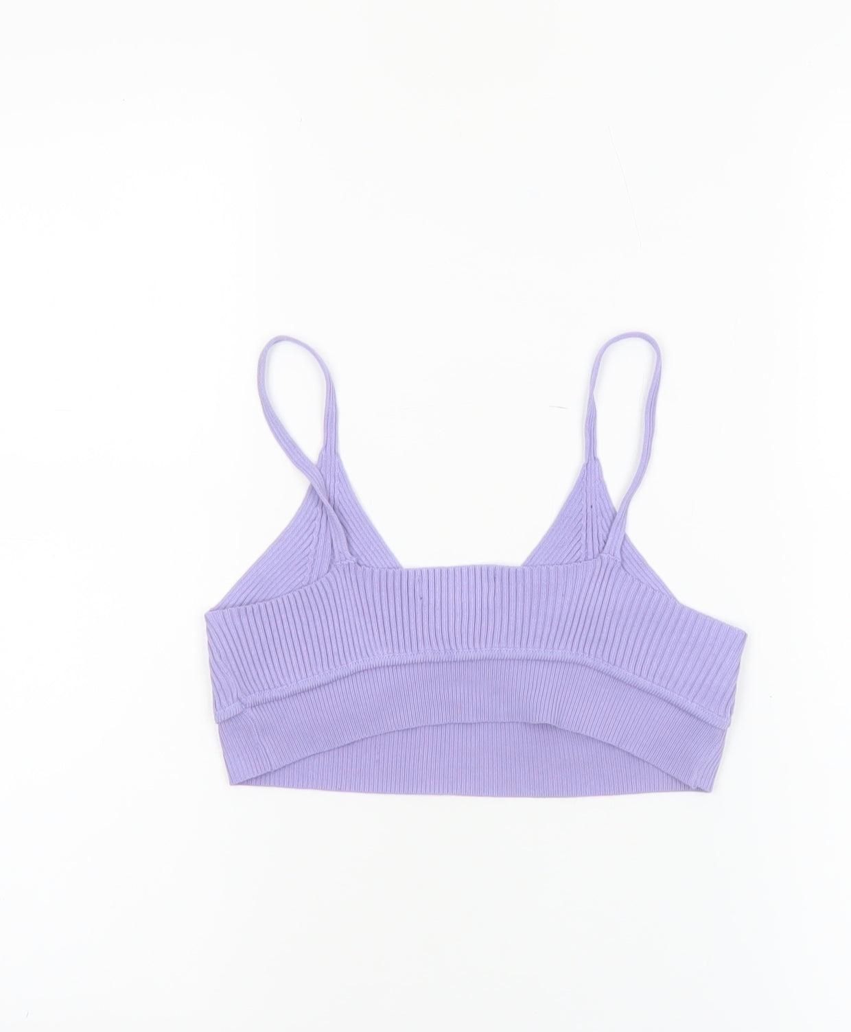 QED London Women's Purple Ribbed Knit Camisole Tank Top S
