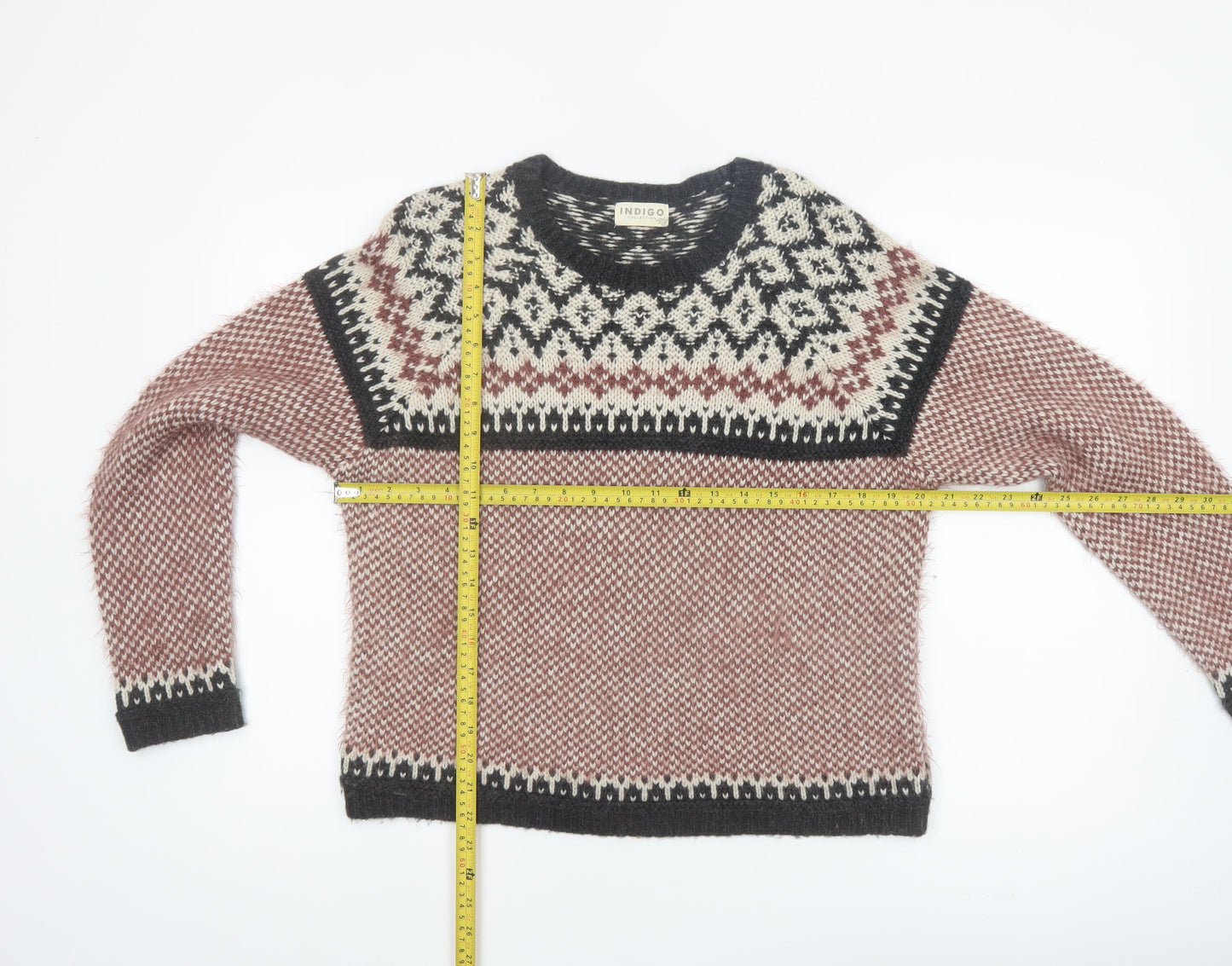 Marks and Spencer Women Multicoloured Fair Isle Knit Jumper Size 14