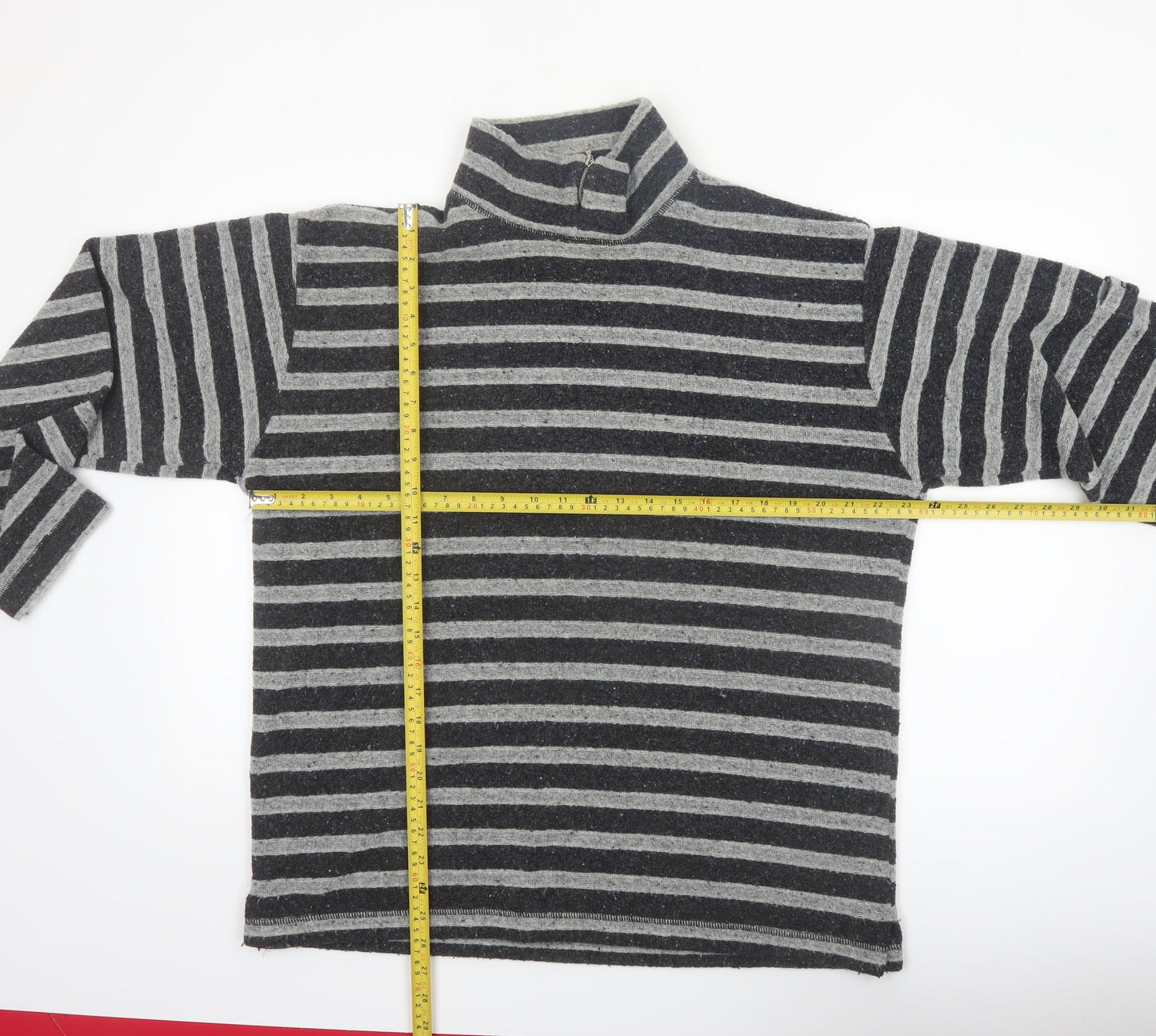 Hope & Glory Women’s Grey Striped Wool Blend Pullover Jumper Size 10