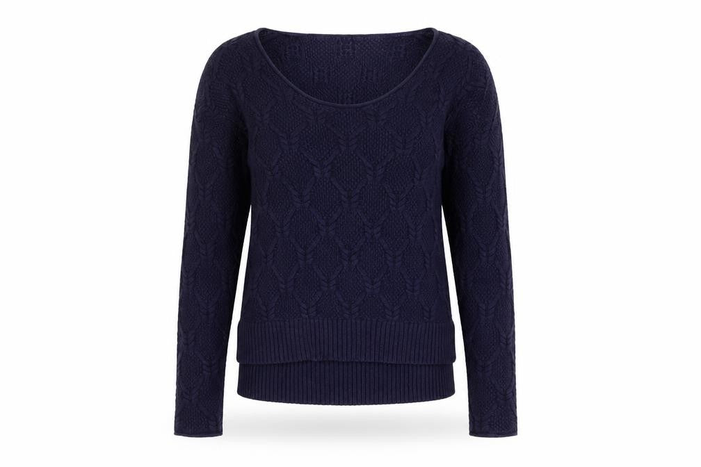 Gap Womens Blue Cable-Knit Cotton Jumper Size 12 Long Sleeve