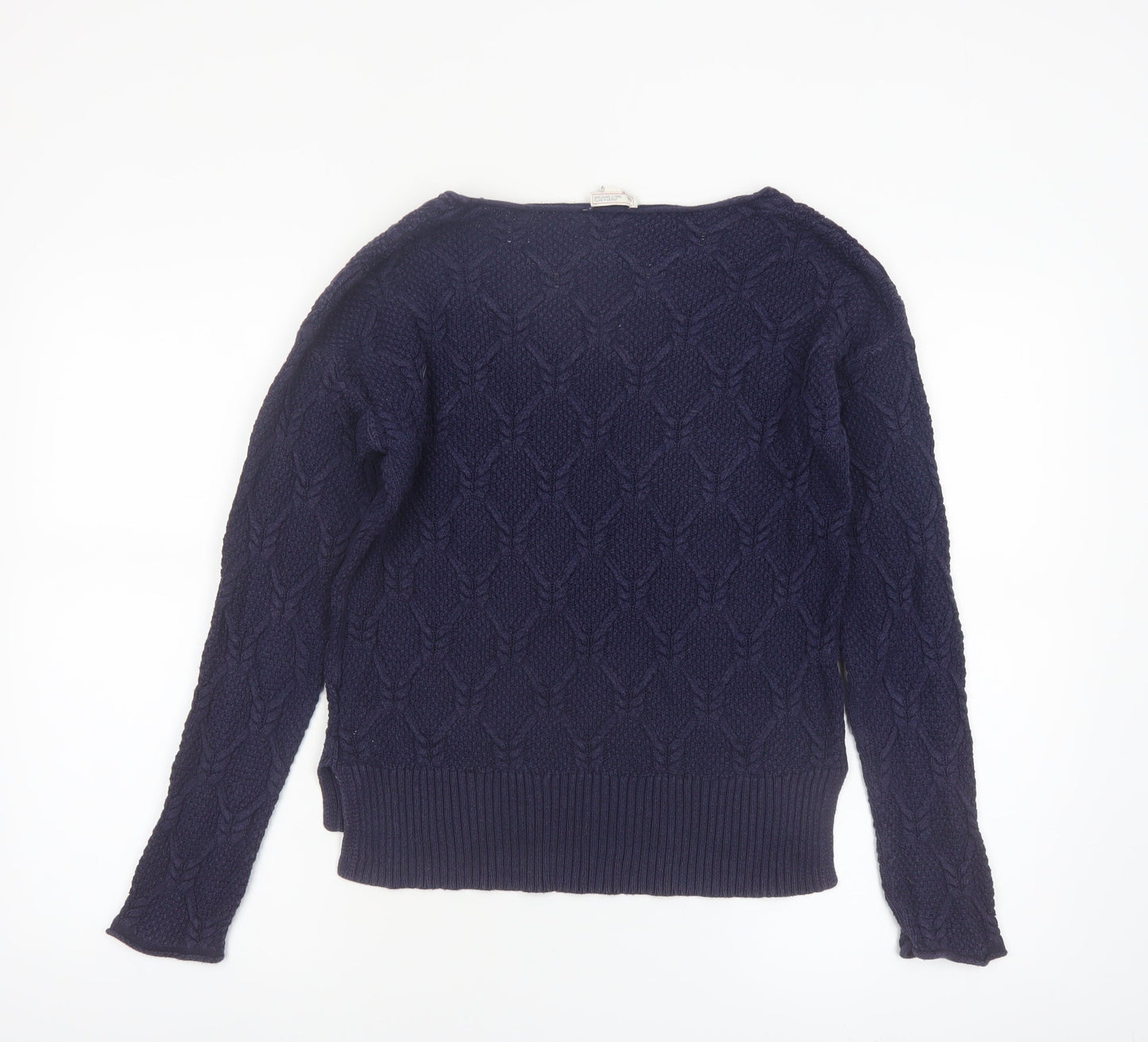 Gap Womens Blue Cable-Knit Cotton Jumper Size 12 Long Sleeve