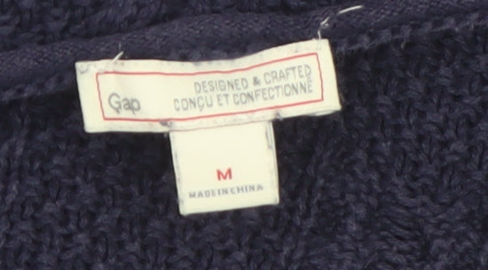 Gap Womens Blue Cable-Knit Cotton Jumper Size 12 Long Sleeve