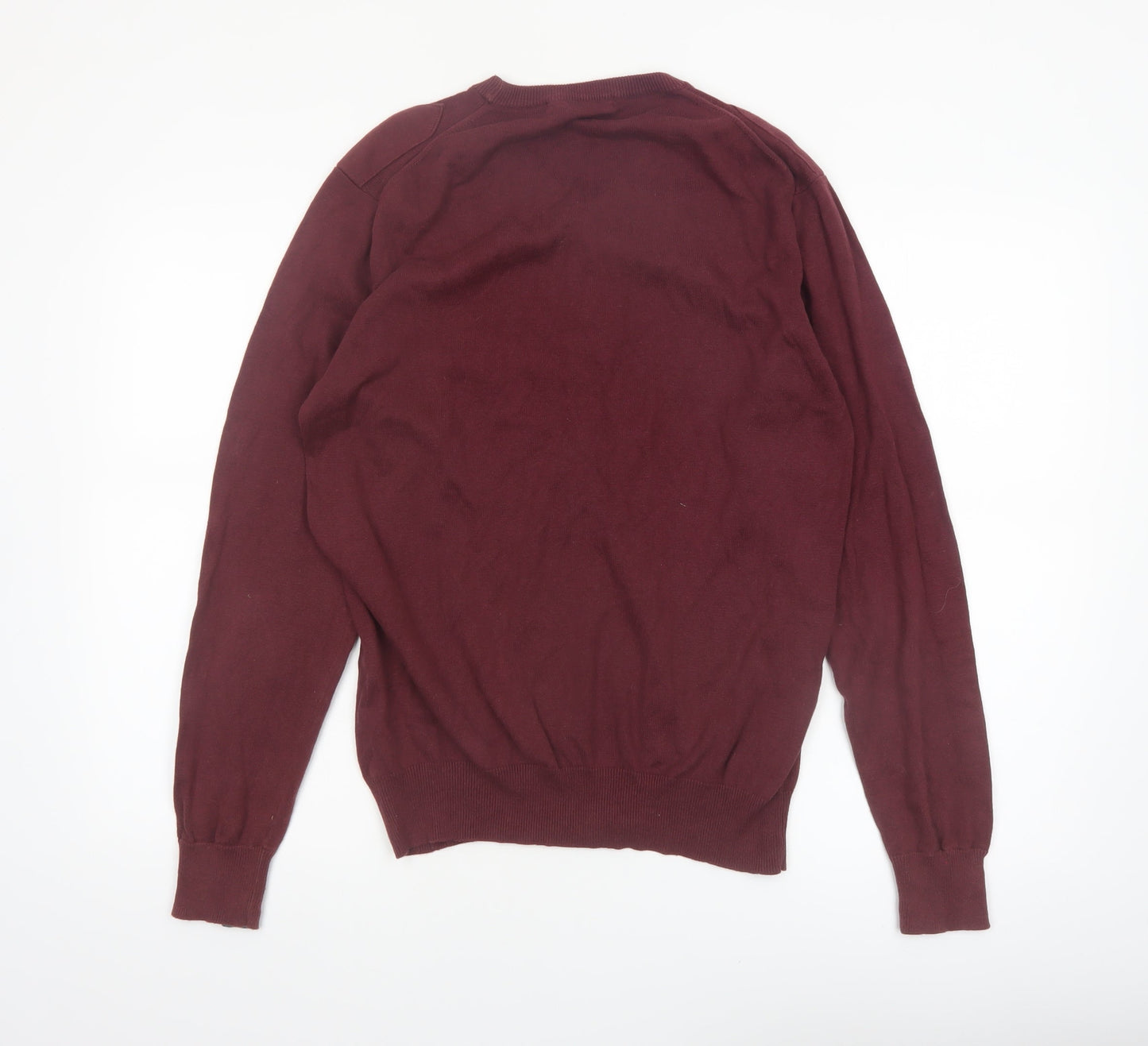 Fullcircle Men's Red Cotton Henley Jumper Size L