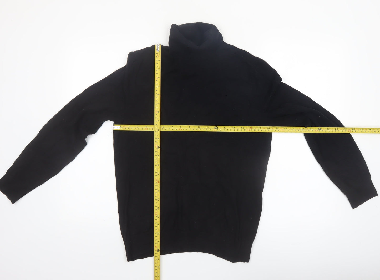 Burton Menswear London Black Roll Neck Jumper Men M Cotton Knit