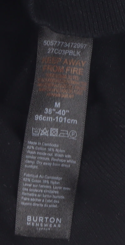 Burton Menswear London Black Roll Neck Jumper Men M Cotton Knit