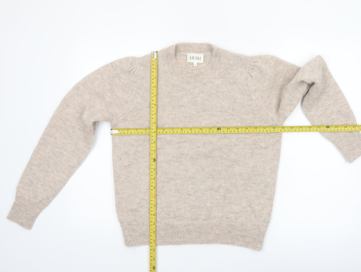 Hush Women Beige Alpaca Wool Blend Pullover Jumper S