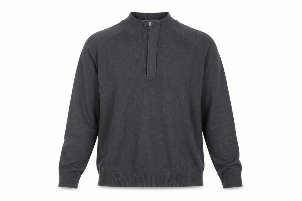 Marks and Spencer Men’s Grey XL 1/4 Zip Cotton Jumper
