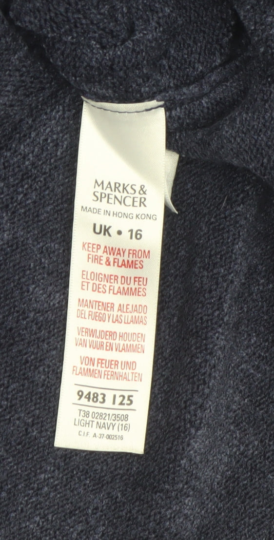 Marks and Spencer Womens Light Navy V-Neck Cardigan Size 16
