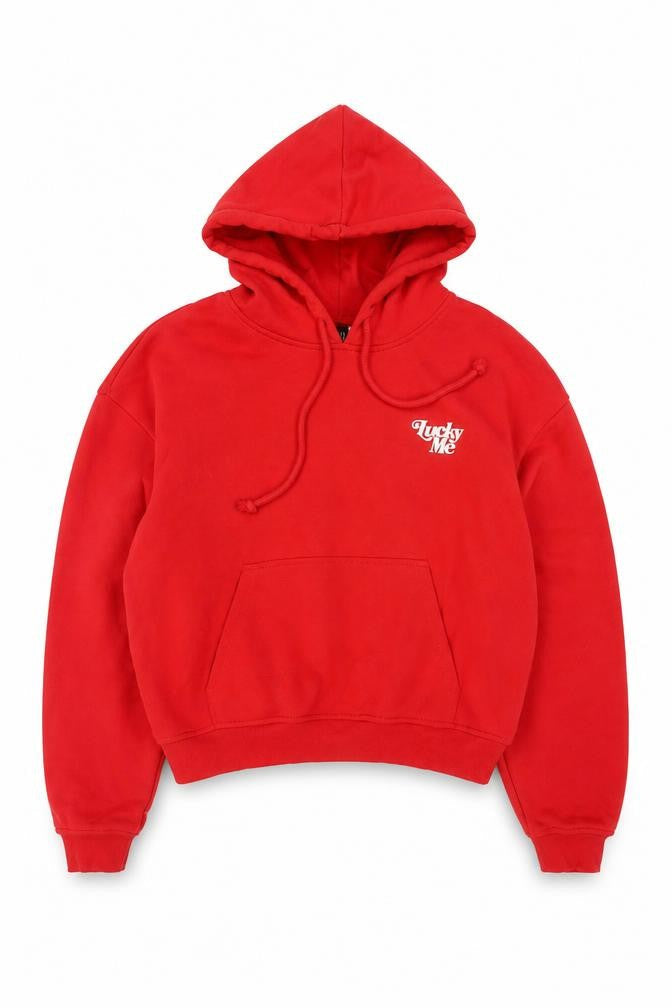 H&M Divided Women Red Pullover Hoodie Size S Cotton Fleece Casual