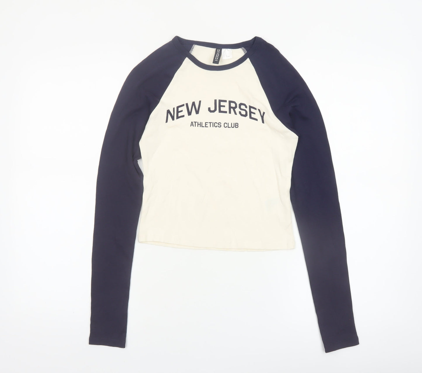 H&M Divided Women's Multicoloured Cropped Long Sleeve T-Shirt Size S