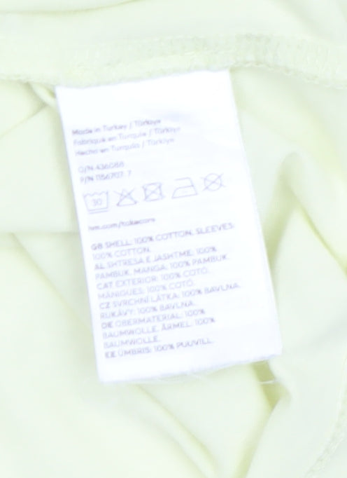 H&M Women’s Yellow Cotton Puff Sleeve T-Shirt XS