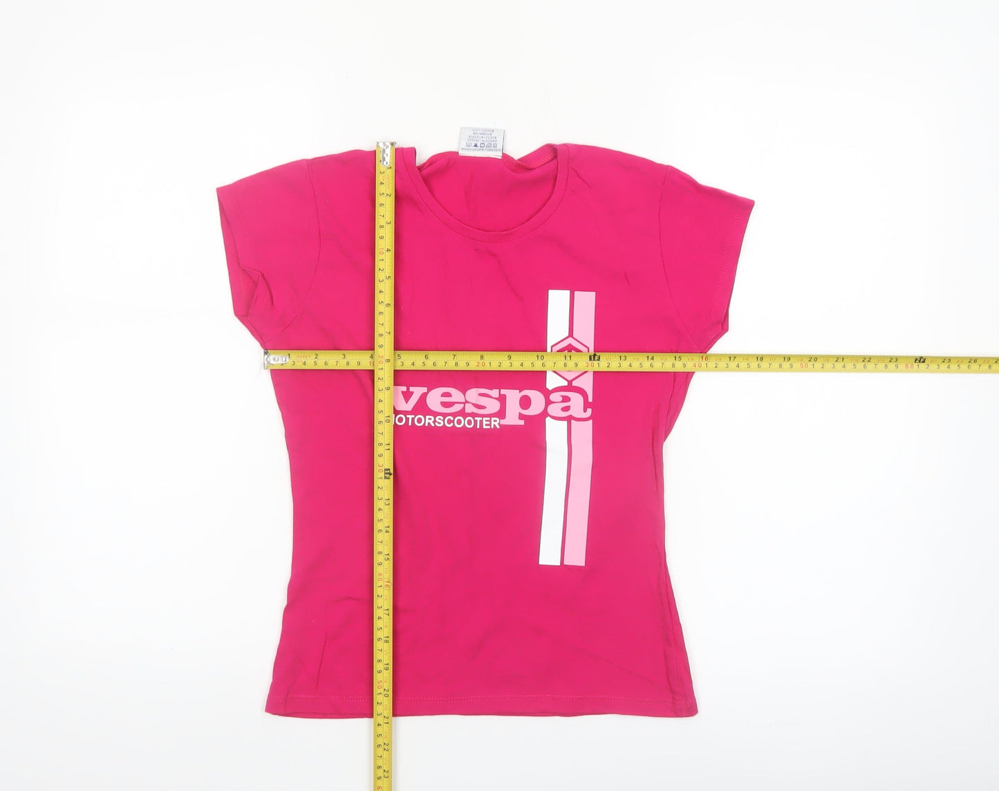 Jerzees Womens Pink Vespa Print Cotton T-Shirt Size S