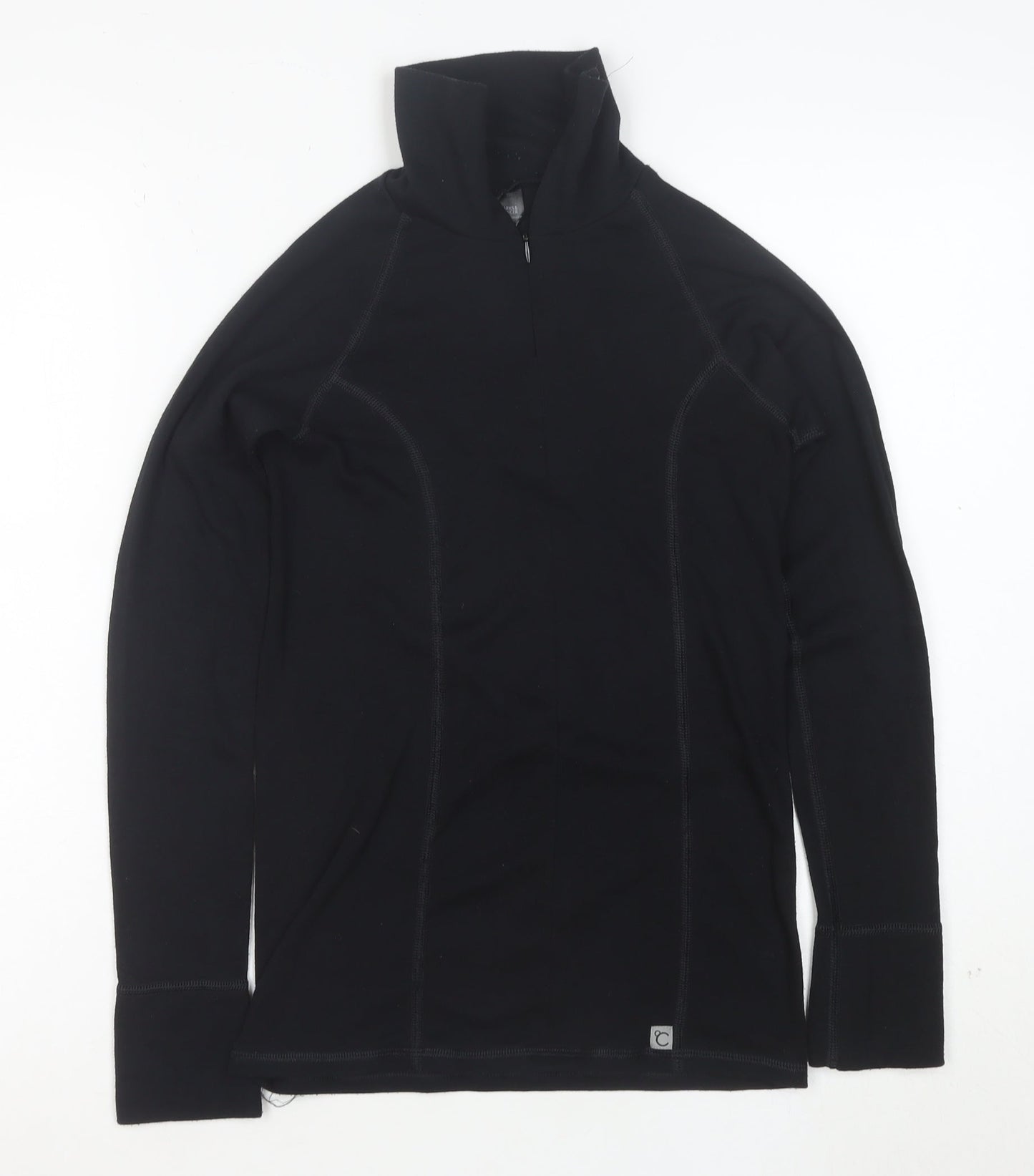 Marks and Spencer Womens Black Size 10 1/4 Zip Pullover Sweatshirt