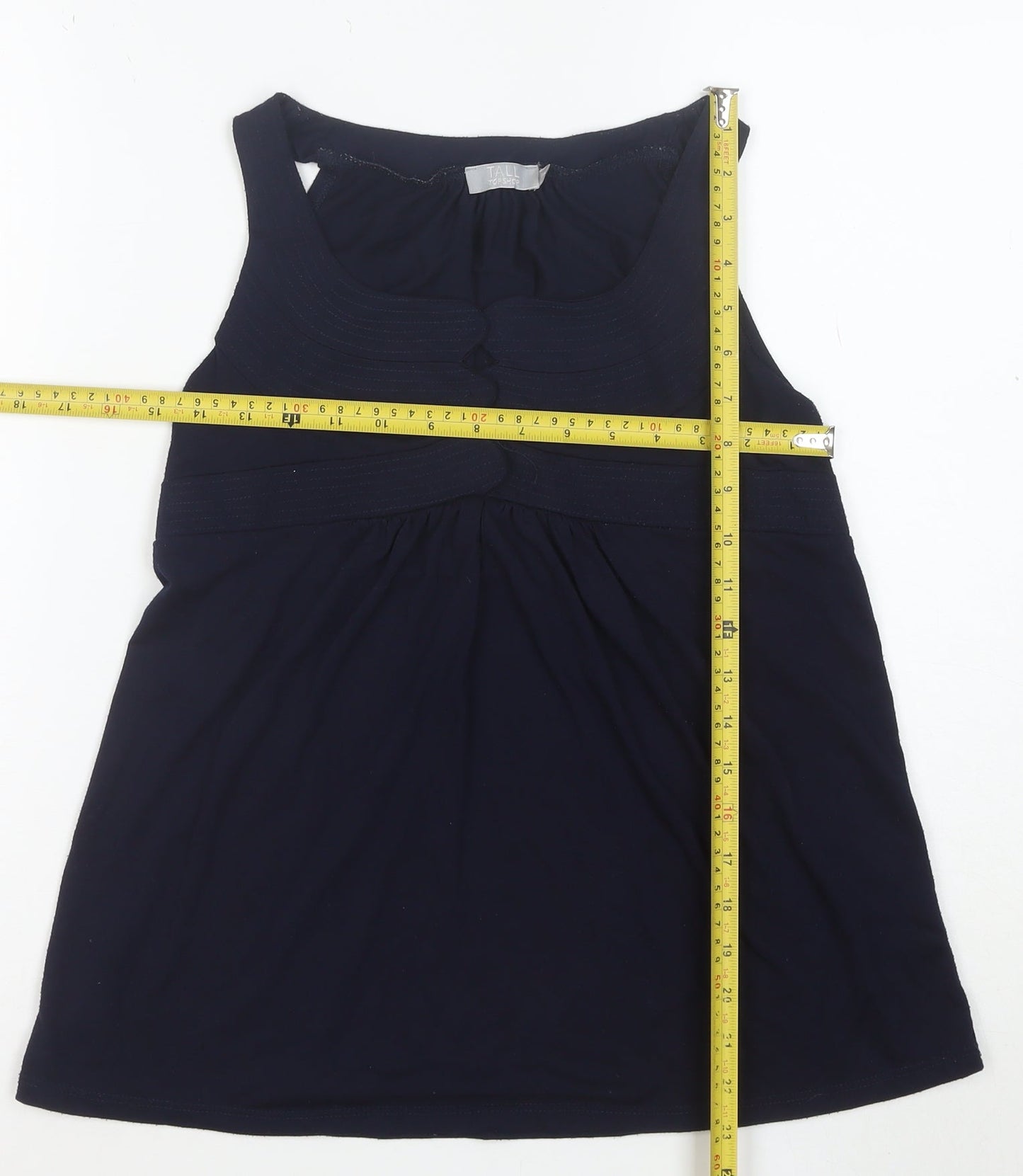Topshop Women’s Tall Navy Blue Sleeveless Tank Top Size 10