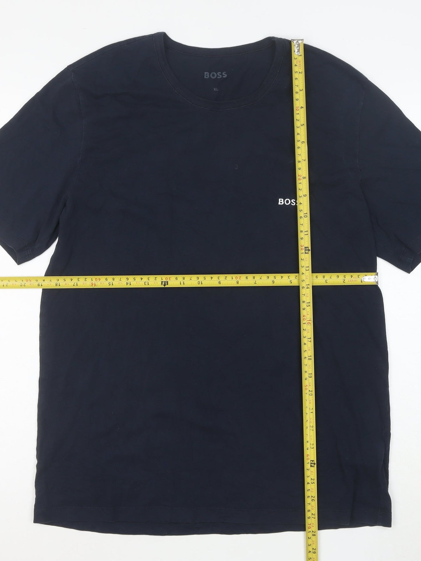 BOSS Men's Blue XL Cotton Crew Neck Short Sleeve T-Shirt