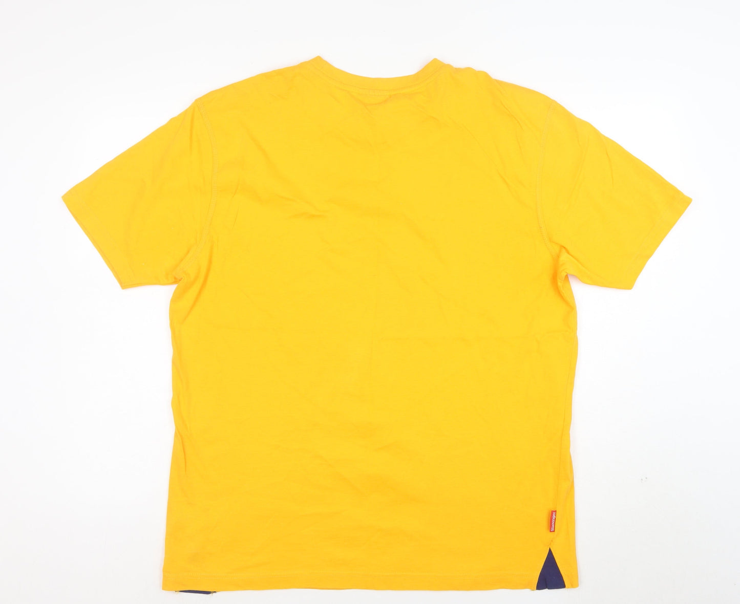 Slazenger Men's Yellow Cotton Short Sleeve Crew Neck T-Shirt L