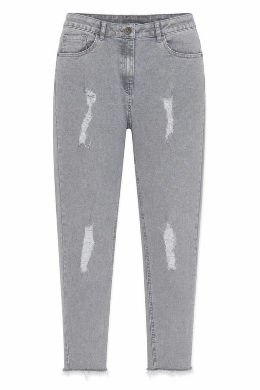 Candy Couture Girls Grey Ripped Skinny Jeans 15 Years Stretch Denim