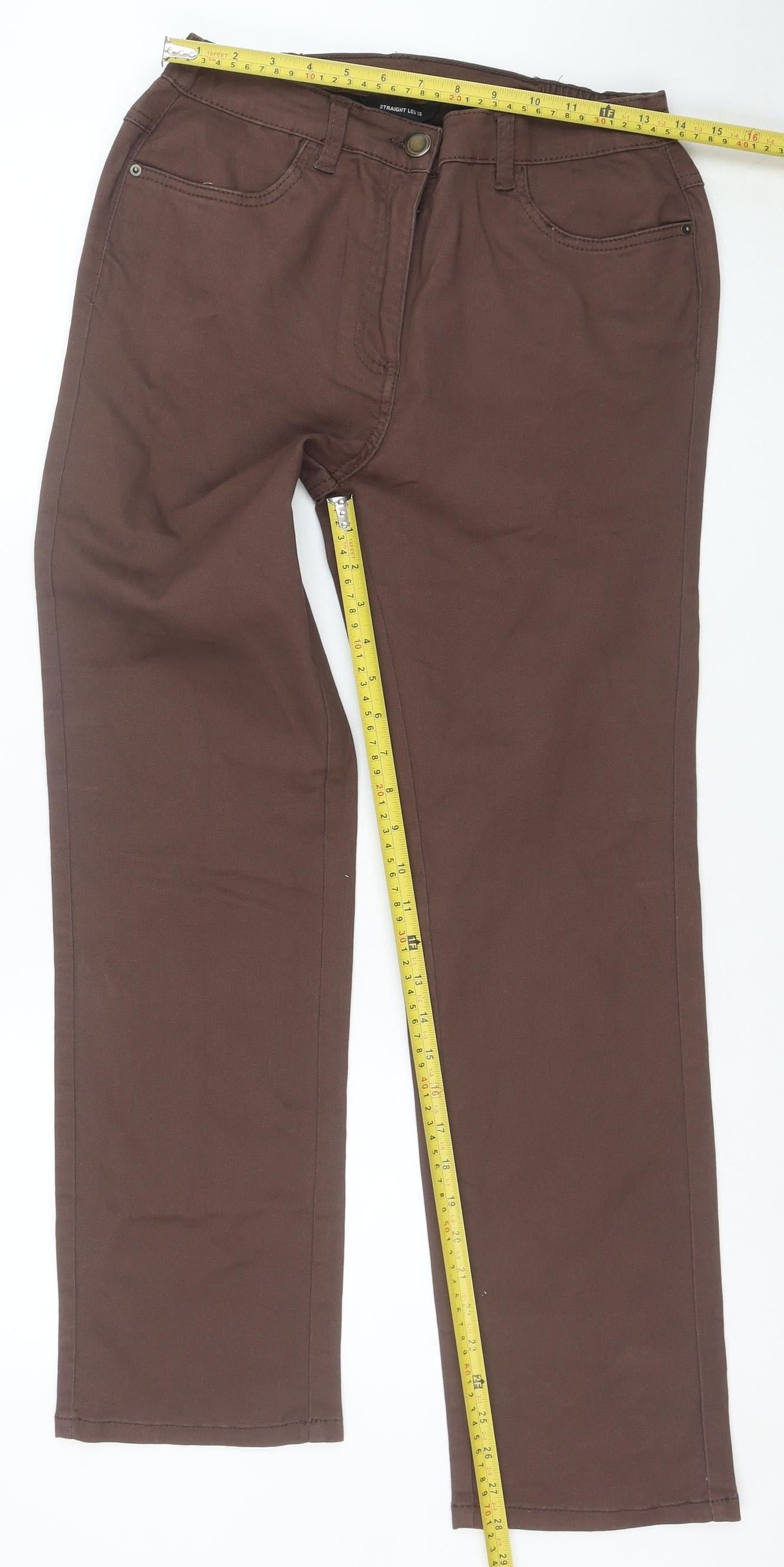 Bonmarche Women Brown Size 12 Straight Leg Jeans